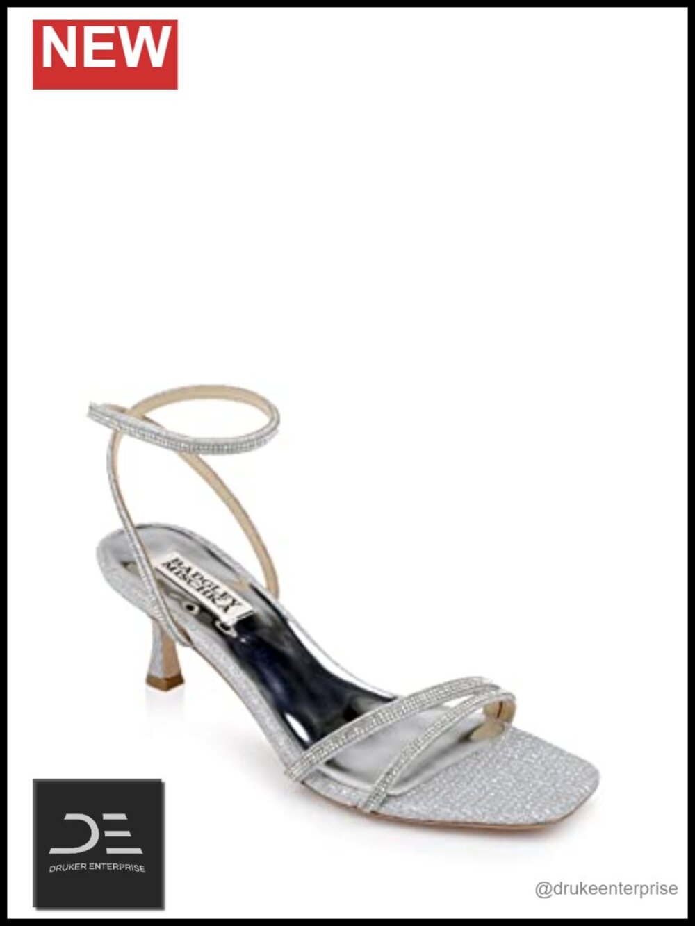 Badgley Mischka Ultra Kitten Heel Sandals Women's Satin Ankle Strap Gladiator